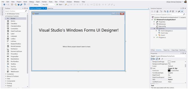 Visual Studio UI Designer